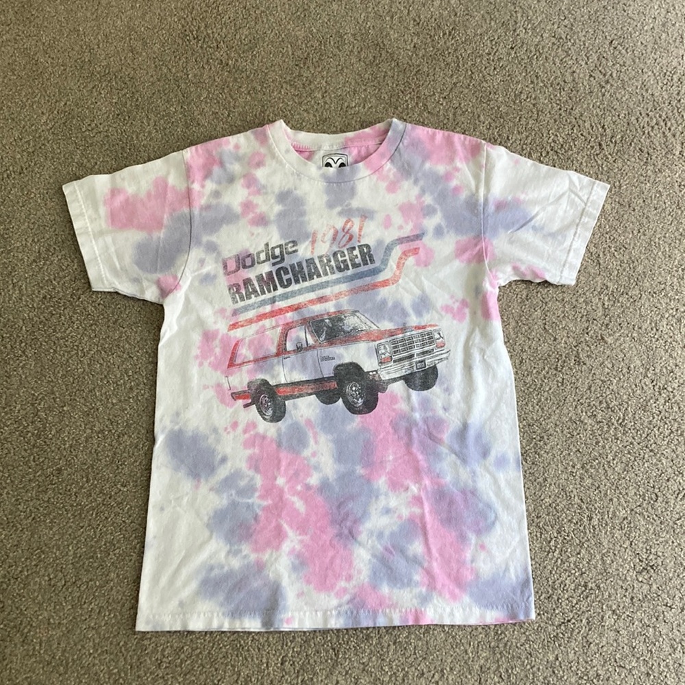 dodge graphic tie-dye tee